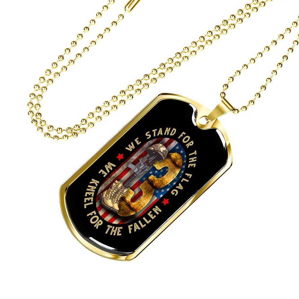 Never Forget 13 Fallen Soldiers Dog Tag Necklace - We Stand For The Flag Kneel For The Fallen 13 Heroes Dog Tag Necklace