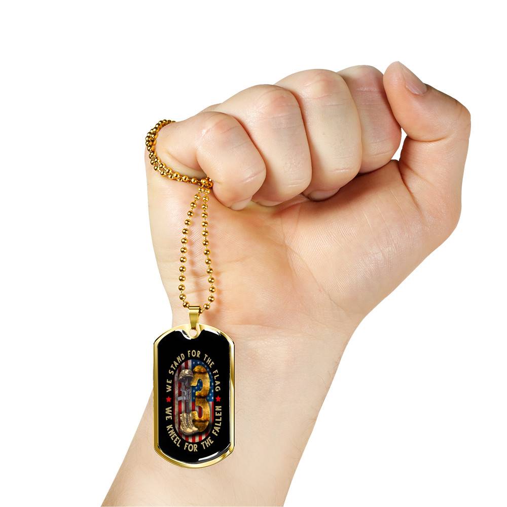 Never Forget 13 Fallen Soldiers Dog Tag Necklace - We Stand For The Flag Kneel For The Fallen 13 Heroes Dog Tag Necklace