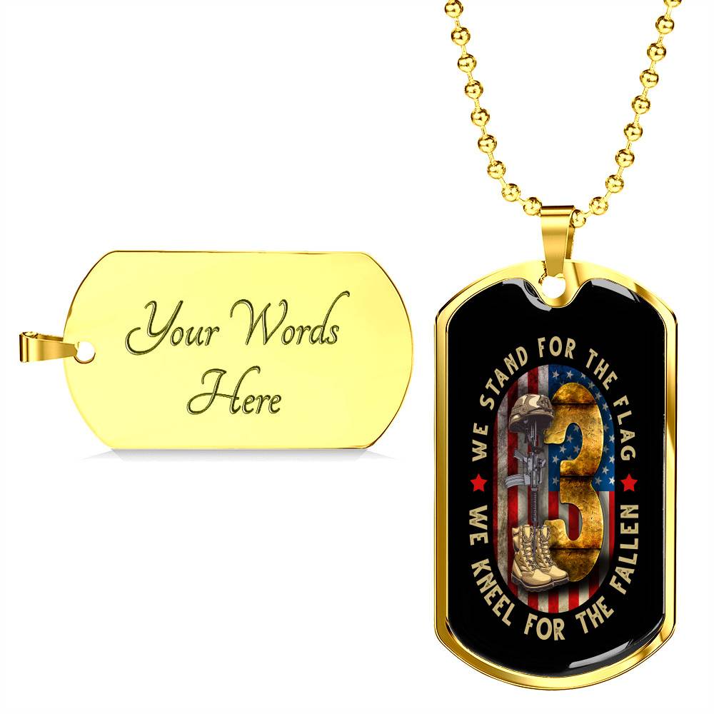 Never Forget 13 Fallen Soldiers Dog Tag Necklace - We Stand For The Flag Kneel For The Fallen 13 Heroes Dog Tag Necklace