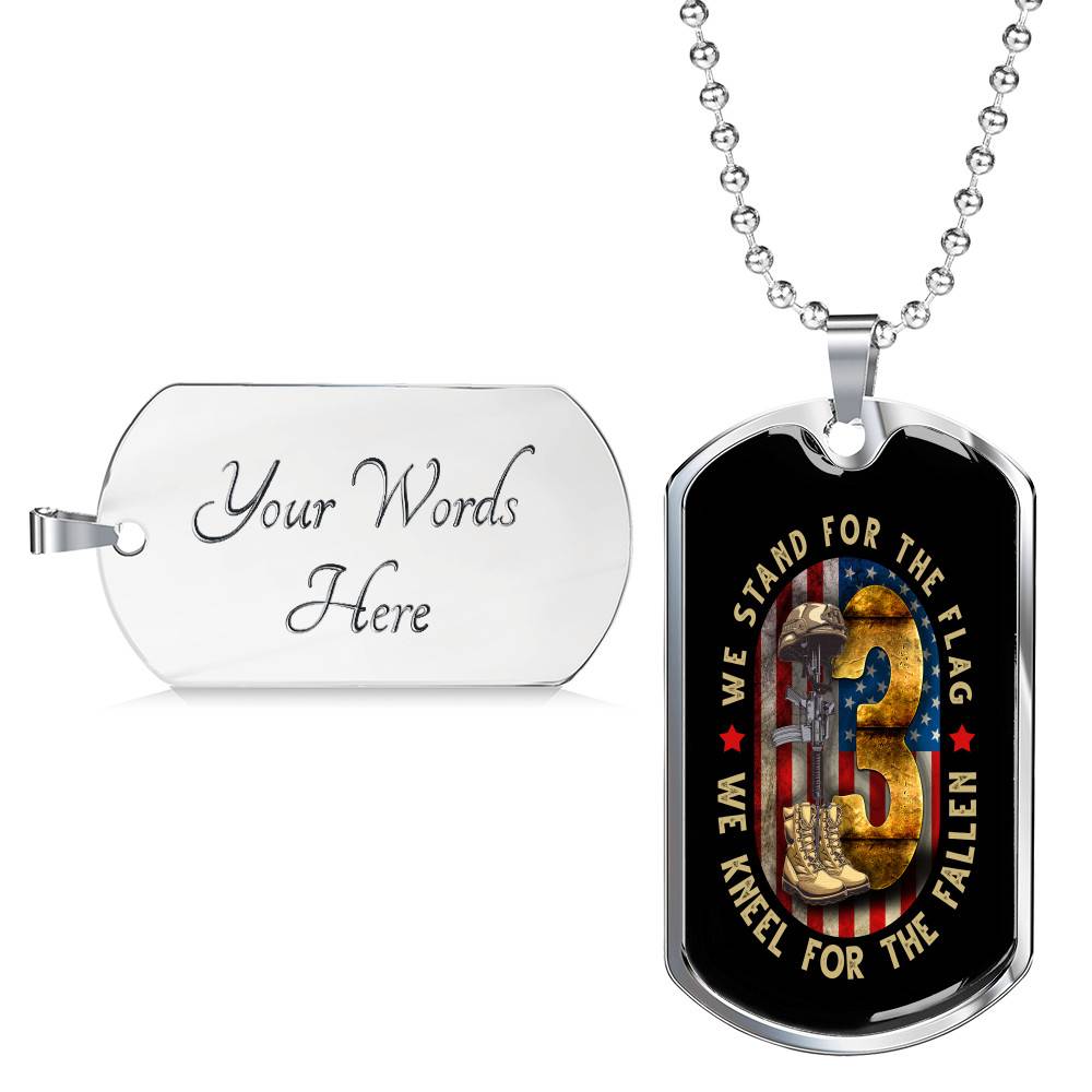 Never Forget 13 Fallen Soldiers Dog Tag Necklace - We Stand For The Flag Kneel For The Fallen 13 Heroes Dog Tag Necklace