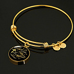 Cross God Is Within Her She Will Not Fall Psalm 46 5 Christian Circle Pendant Necklace - Bangle