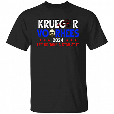 5KT. Voorhees 2024 Let Us Take A Stab Tee, Black, Unisex T-Shirt