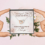Unbiological Sister Naomi Had Ruth Mary Had Elizabeth And I Have You Interlocking Hearts Pendant Necklace