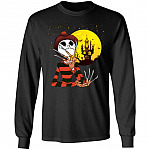 Freddy Skellington Funny 1, Black, Long Sleeve