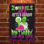 5TM. Zombie After Brains-Metal Metal Sign Mockup 1
