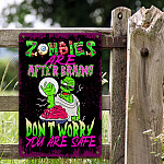 5TM. Zombie After Brains-Metal Metal Sign Mockup 2