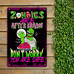 5TM. Zombie After Brains-Metal Metal Sign Mockup 11