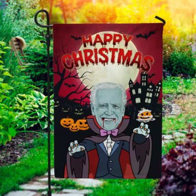 Happy Christmas Halloween Jokes Pumpkin Boo Funny Joe Biden Garden Flag - House Flag