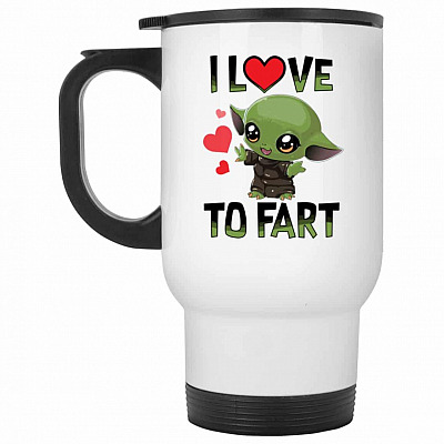 14 oz. White Travel Mug
