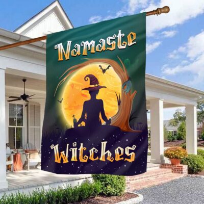 Namaste Witches Garden Flag - House Flag - Wall Flag - Halloween Witch Decorations