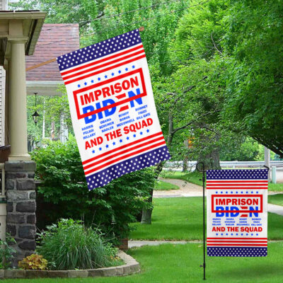 Alternative view of Imprison Biden Harris Pelosi Hillary Obama Fauci Bill Gate And The Squad Outdoor Garden Flag - House Flag - Wall Flag