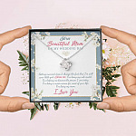 To My Beautiful Mom On My Wedding Day Thank You For Being My Mom Love Knot Necklace Mother Of The Bride Gifts