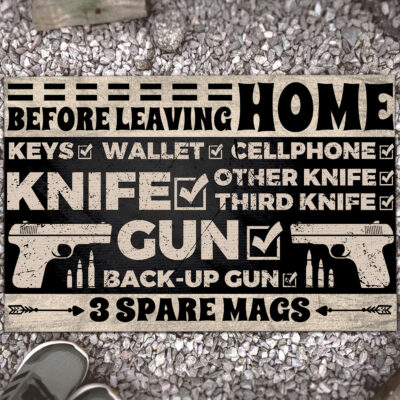 Before Leaving Home Keys Wallet Cellphone Funny Welcome Doormat Entrance Indoor Outdoor Decorative Doormat