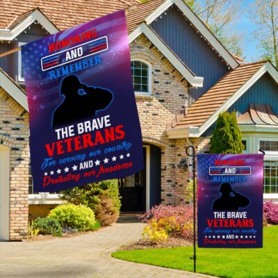 Alternative view of Honoring And Remember The Brave Veterans Flag - Veterans Day Memorial Garden Flag - House Flag