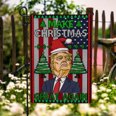 Trump Make Christmas Great Again Outdoor Indoor Garden Flag - House Flag - Wall Flag - Trump Christmas Flag