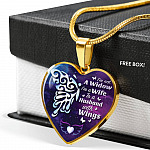 I'm Not A Widow I'm A Wife To A Husband With Butterfly Wings Heart Pendant Necklace - In Memory Of Husband Remembrance Necklace