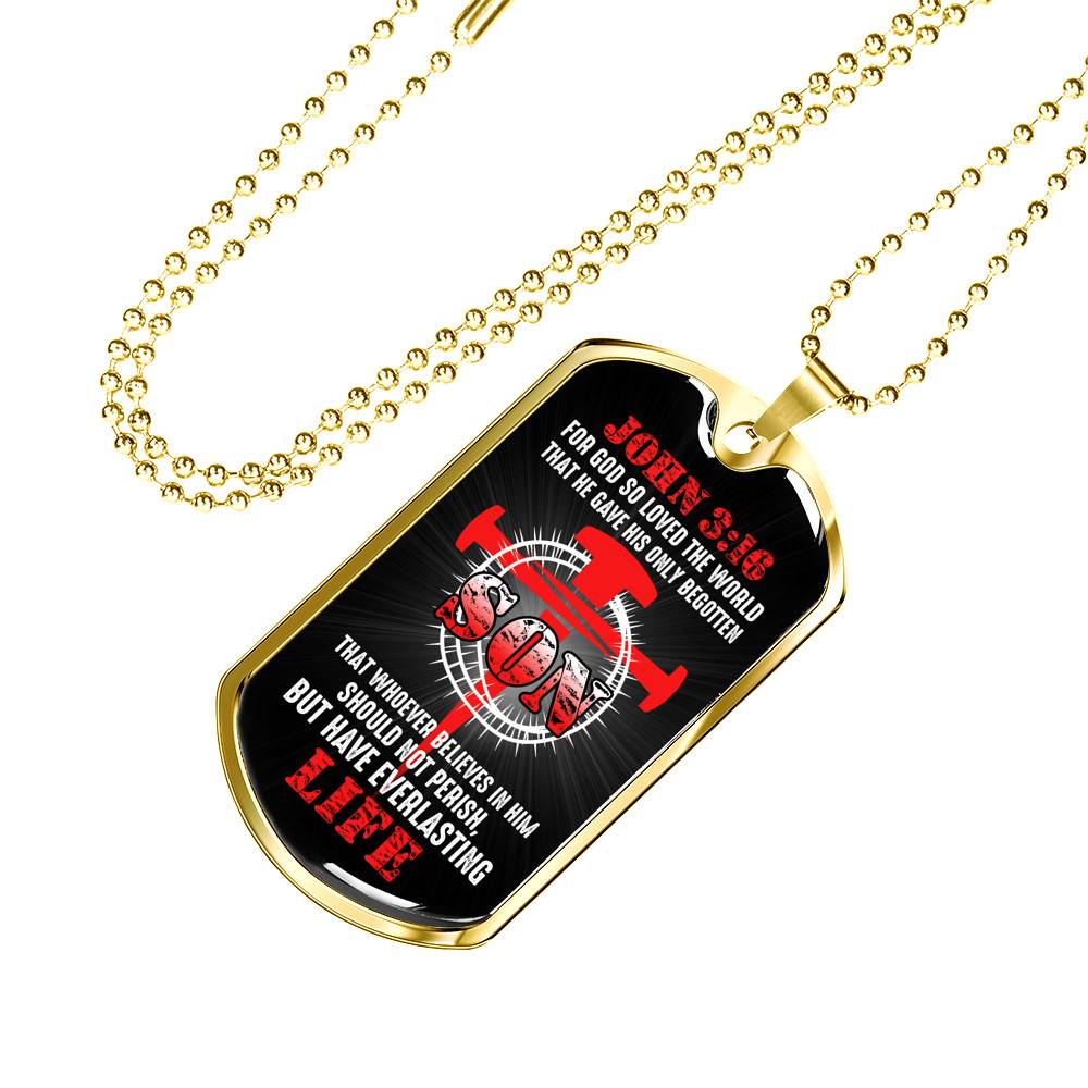 For God So Loved The World That He Gave His Only Begotten Son Dog Tag Pendant Necklace For God So Loved The World That He Gave His Only Begotten Son Dog Tag Pendant Necklace