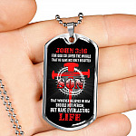 For God So Loved The World That He Gave His Only Begotten Son Dog Tag Pendant Necklace For God So Loved The World That He Gave His Only Begotten Son Dog Tag Pendant Necklace