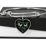 I Have Two Guardian Angels Watching Over Me In Heaven I Call Them Mom And Dad Butterfly Memorial Heart Pendant Necklace