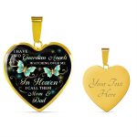 I Have Two Guardian Angels Watching Over Me In Heaven I Call Them Mom And Dad Butterfly Memorial Heart Pendant Necklace