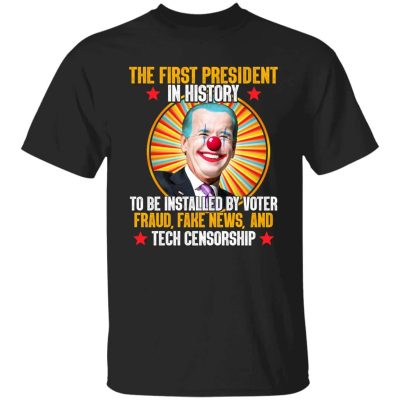 6VT. Biden The First President In History, Black, Unisex T-Shirt