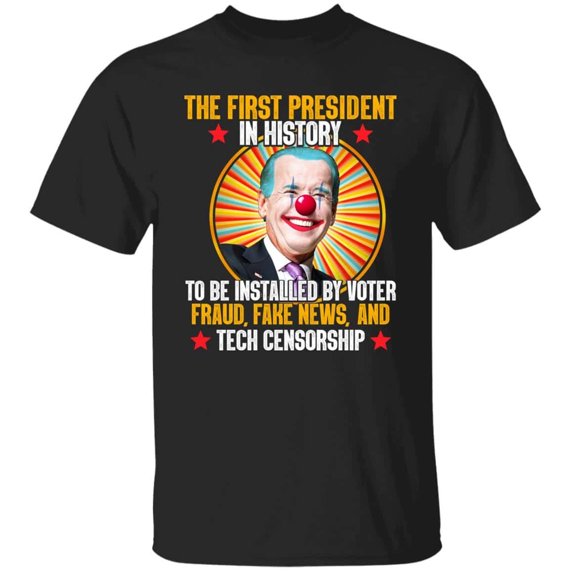 6VT. Biden The First President In History, Black, Unisex T-Shirt