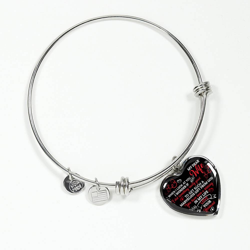 My Dear Wife When I Look At You Heart Pendant Necklace - Wife Necklace From Husband - Wife Jewelry Gifts