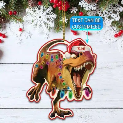 Personalized Dinosaur Christmas Decorative Custom Shaped Wooden Christmas Ornament Keepsake - Xmas Holiday Gifts