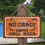 3TM. Sorry No Candy Halloween (doorsign) Mockup 12