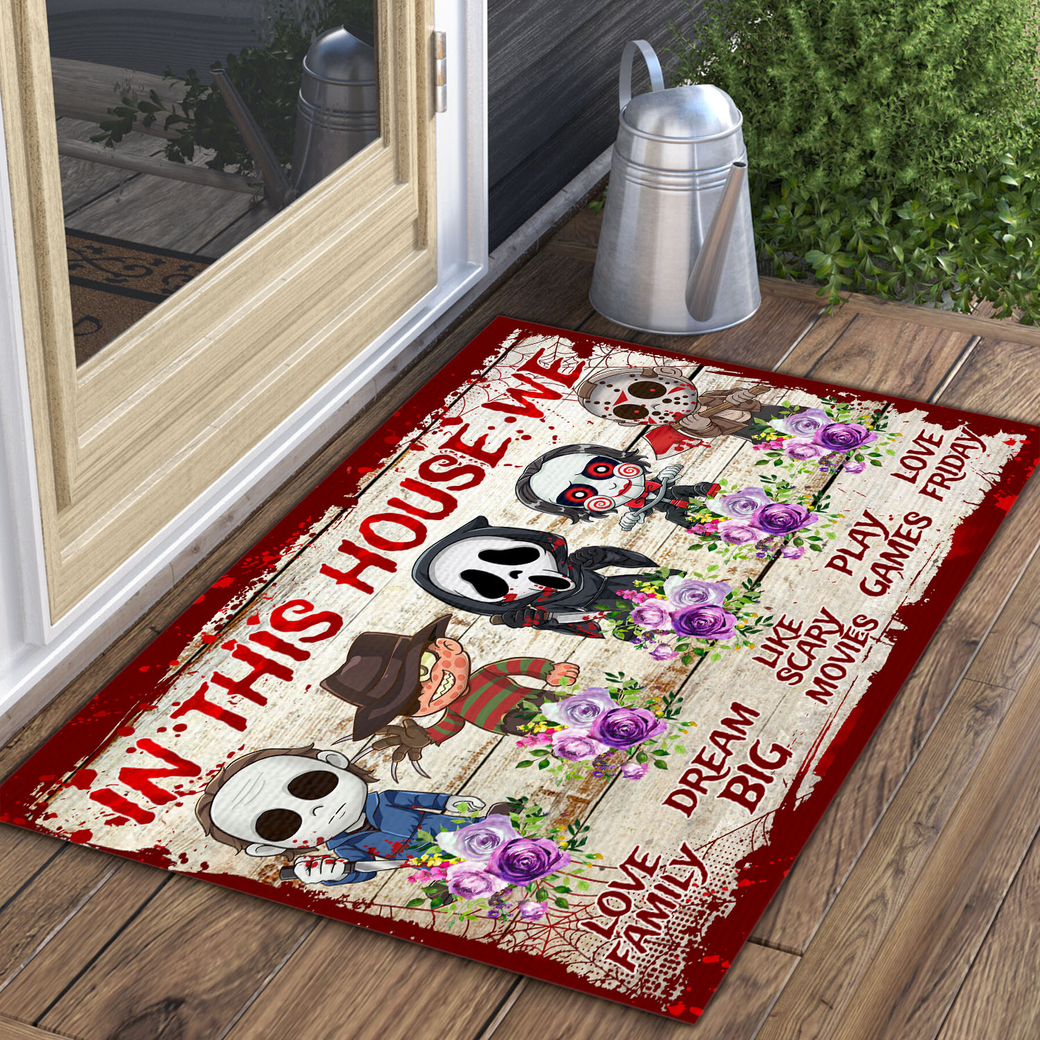 6VT. In This House Horror Doormat (2) Doormat Mockup 3