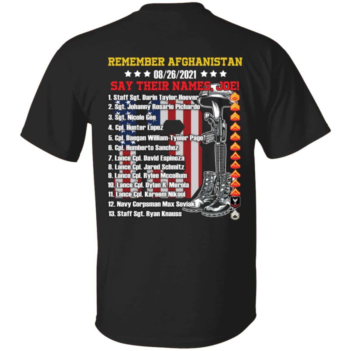 4VT. Remember Afghanistan, Black, Unisex T-Shirt