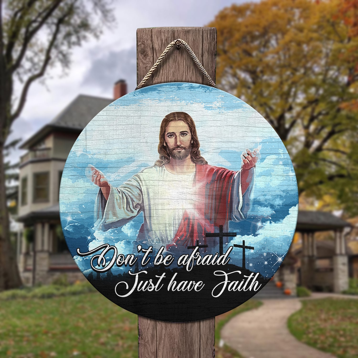 3o. Don't Be Afraid Door Sign Mockup 3