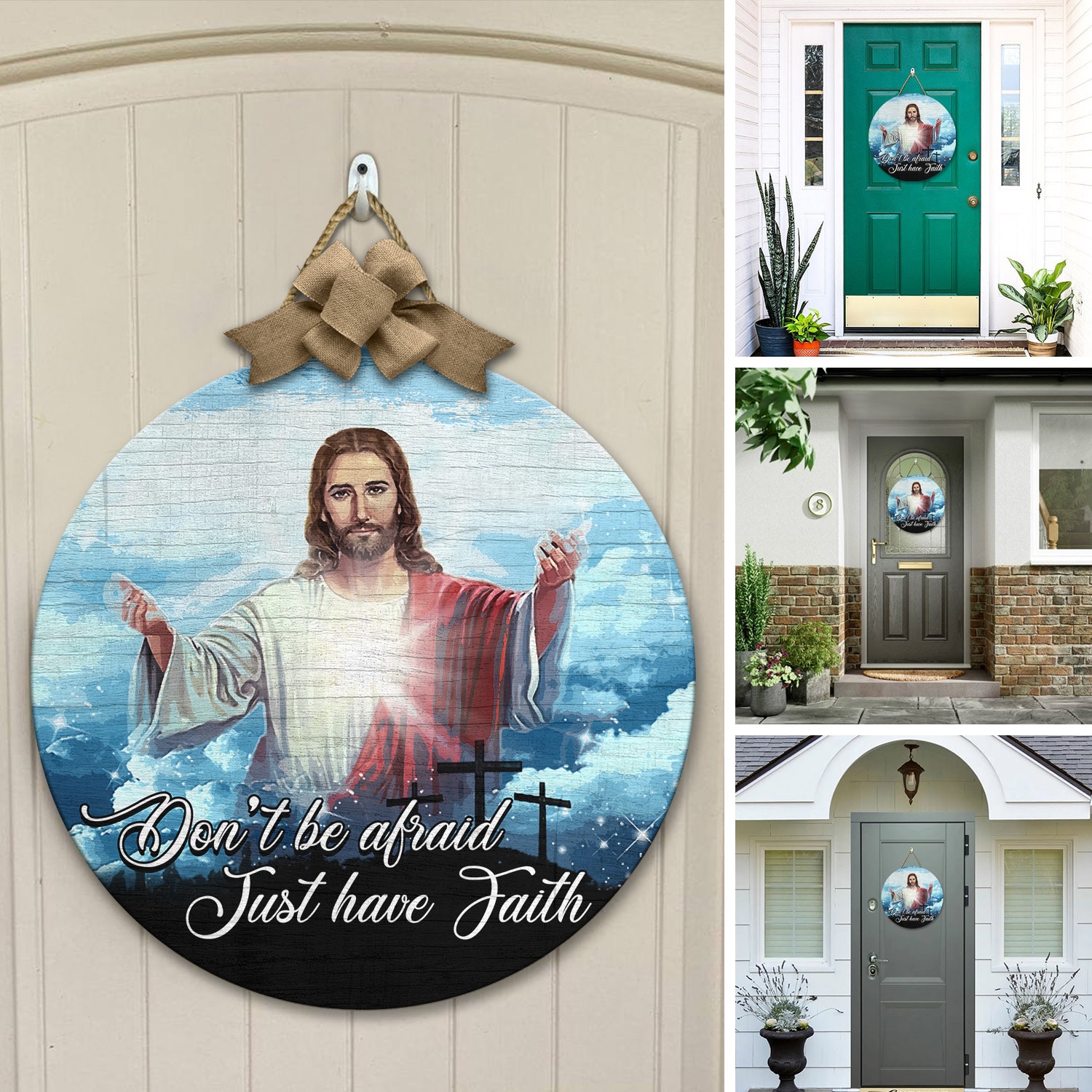 3o. Don't Be Afraid Door Sign Mockup 12