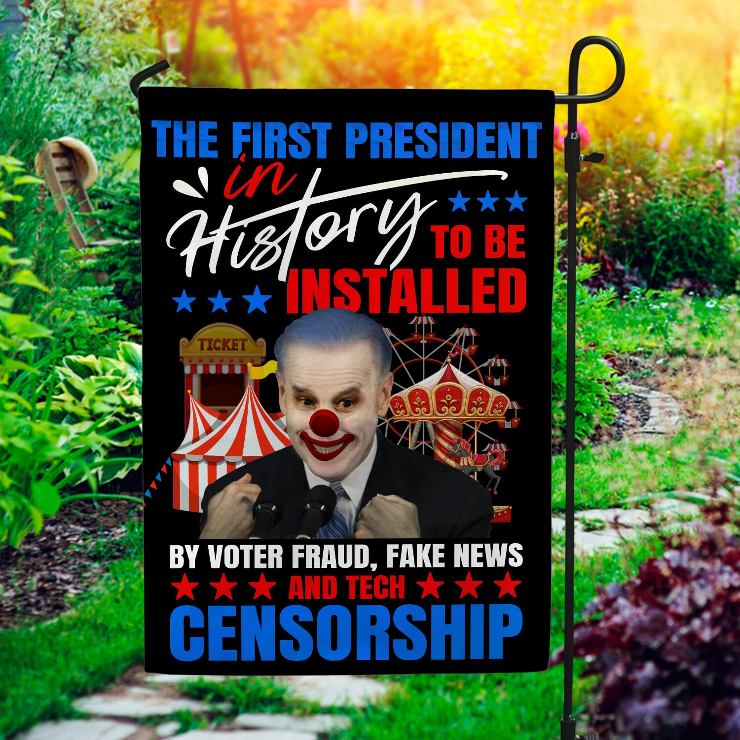 2o. First President 30x40 Garden Flag Mockup 1