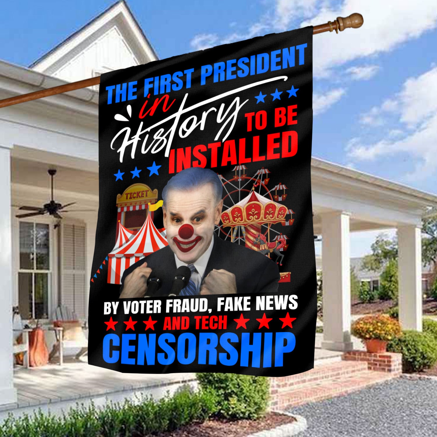 2o. First President 30x40 House Flag Mockup 3
