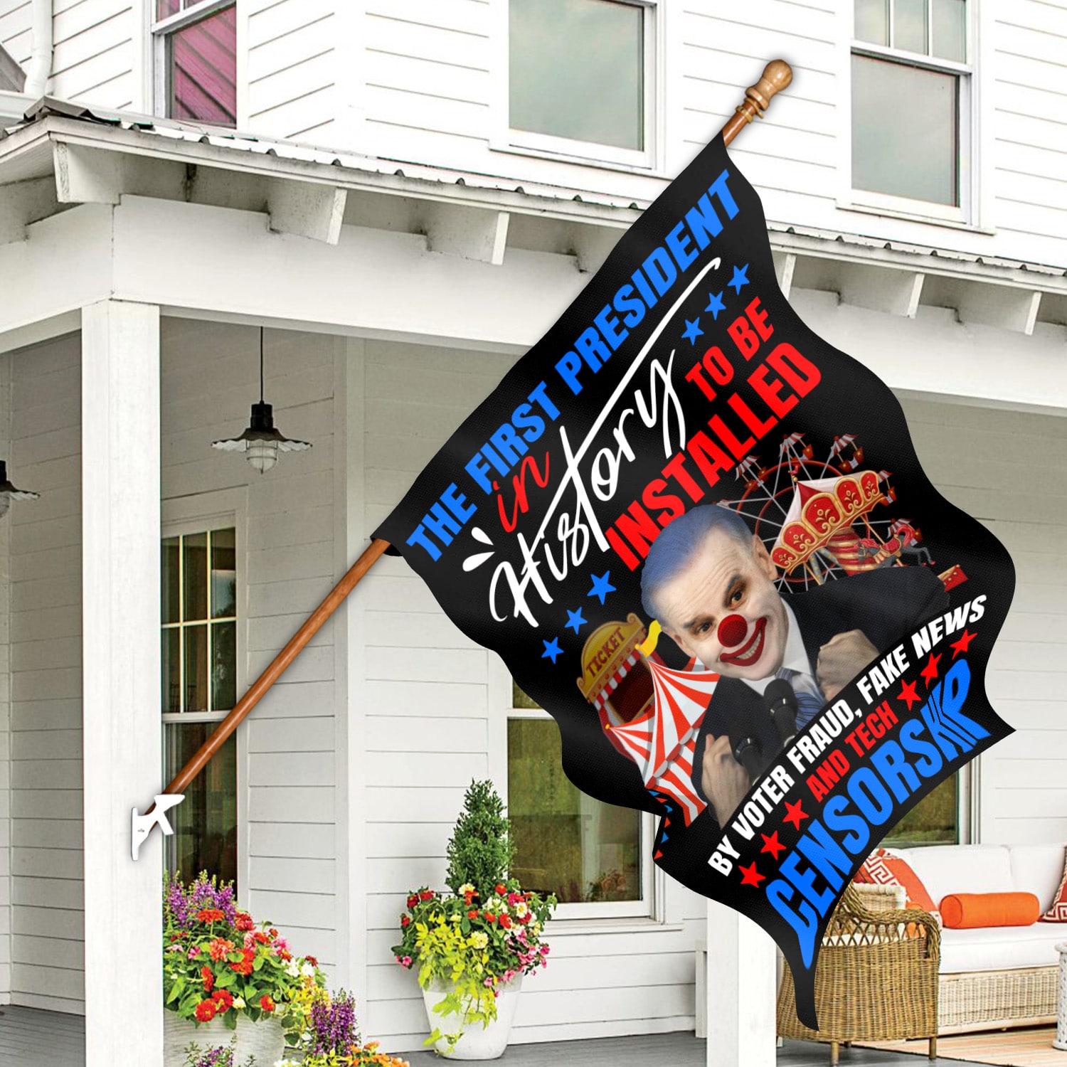 2o. First President 30x40 House Flag Mockup 7