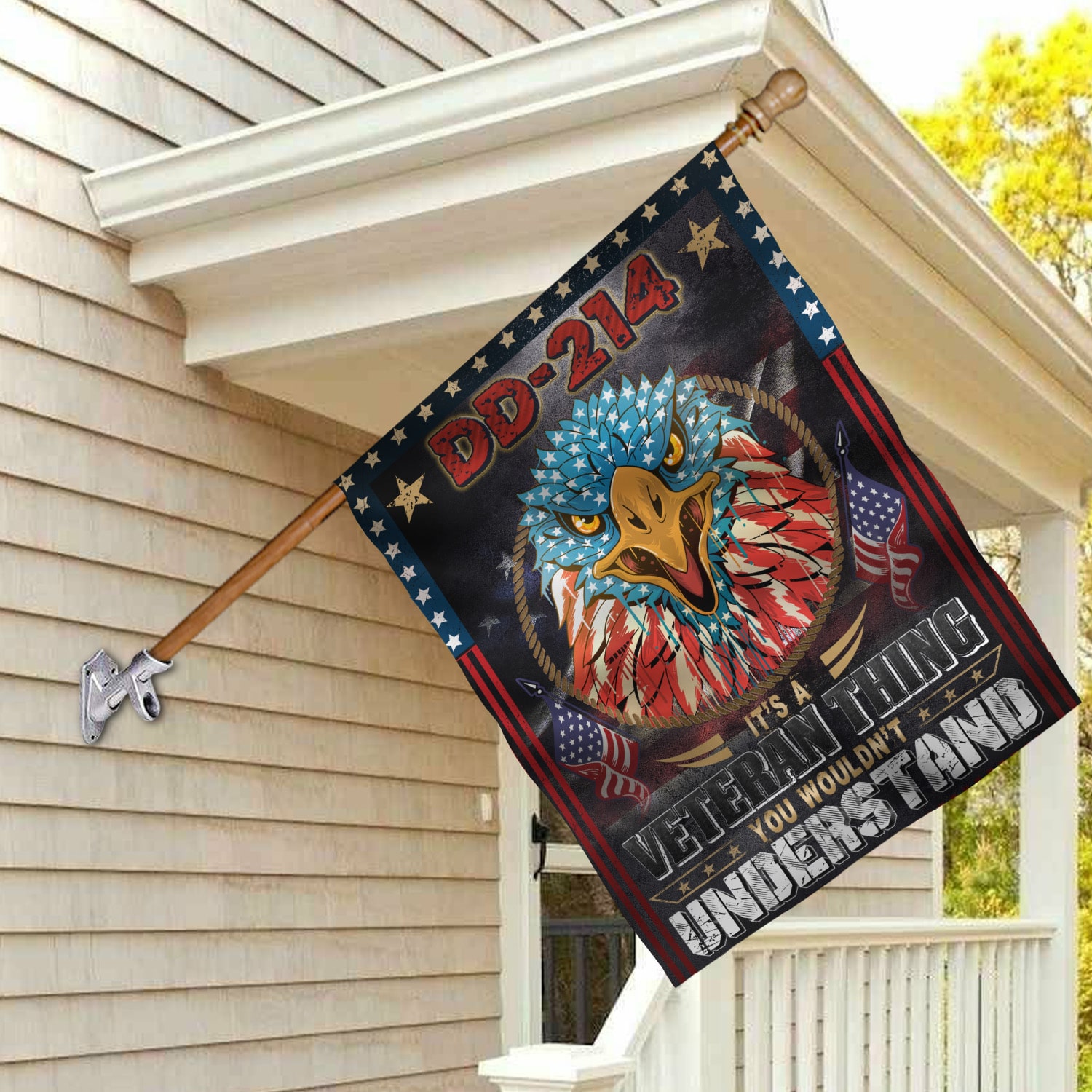 3kt. Dd 214 It's A Veteran 30x40 House Flag Mockup 2