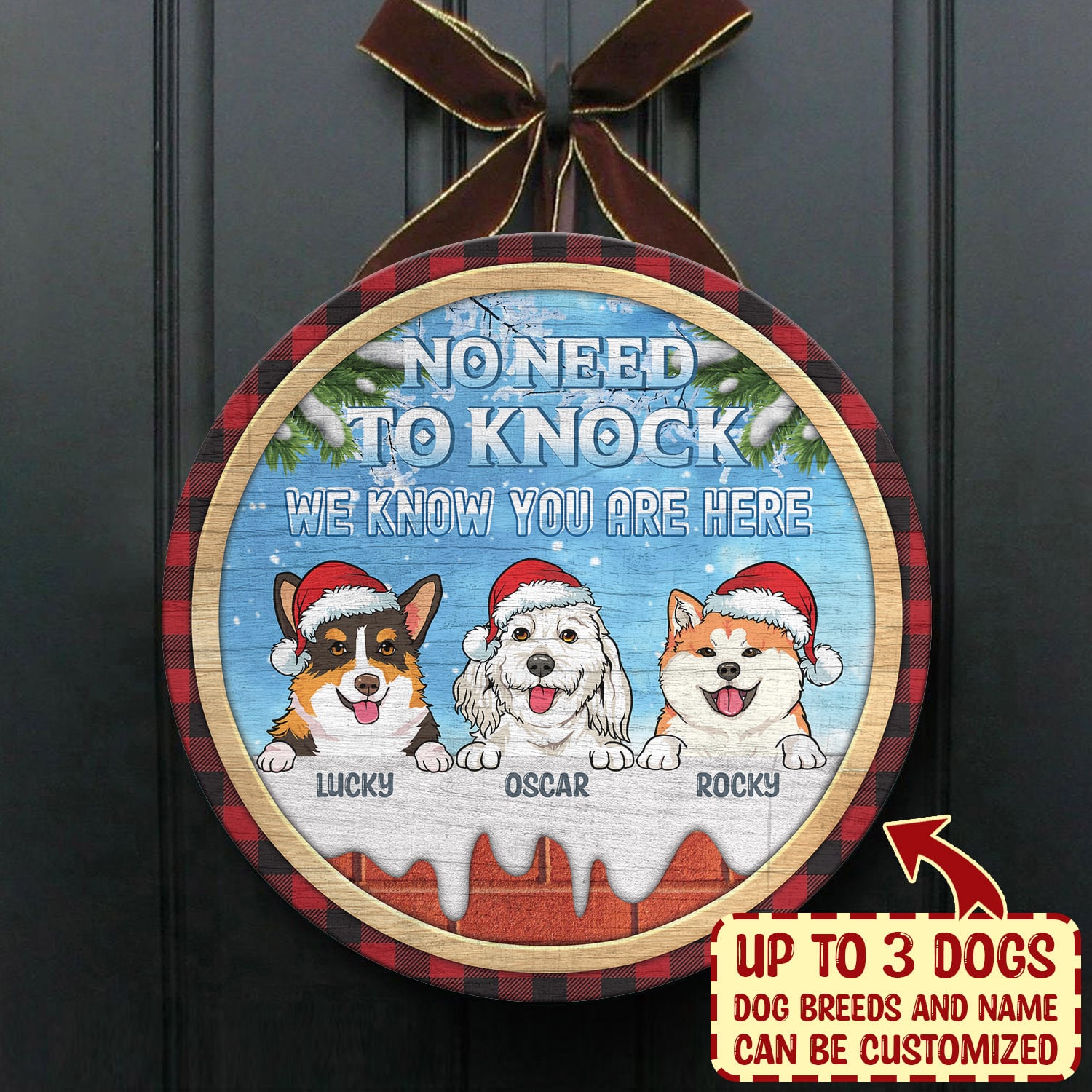 8vt. No Need To Knock Dog Breeds Door Sign Mk3