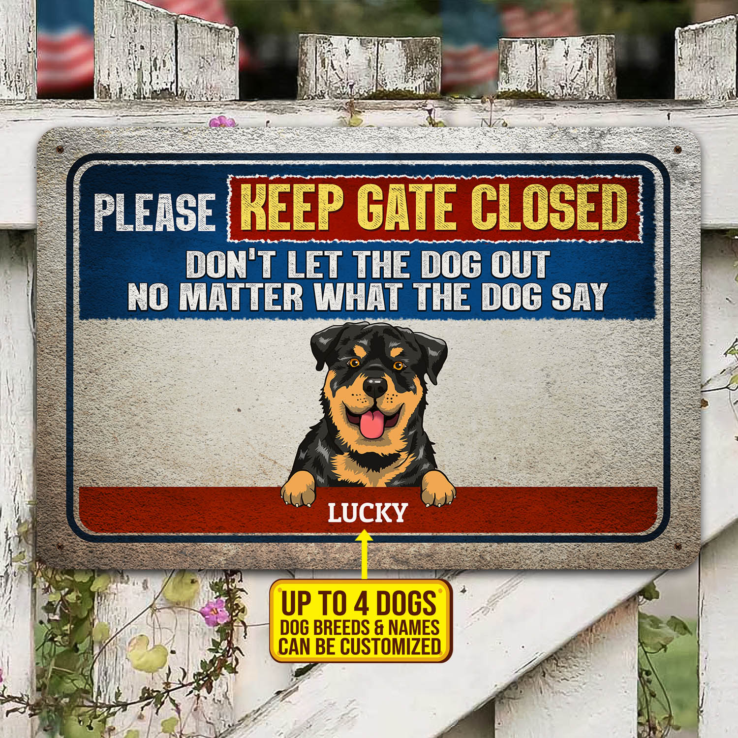 9vt. Dog Please Keep Gate Closed Sign Mk1