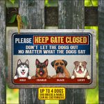 9vt. Dog Please Keep Gate Closed Sign Mk3