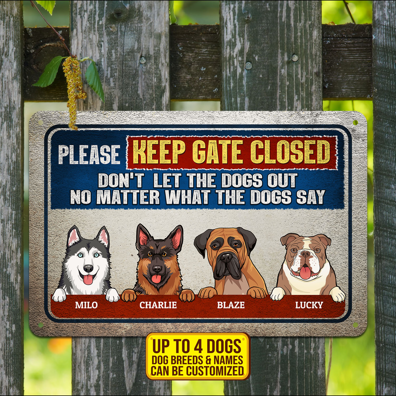 9vt. Dog Please Keep Gate Closed Sign Mk3