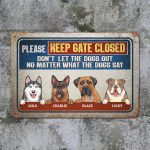 9vt. Dog Please Keep Gate Closed Sign 4 (sample Design) Metal Sign Mockup 12