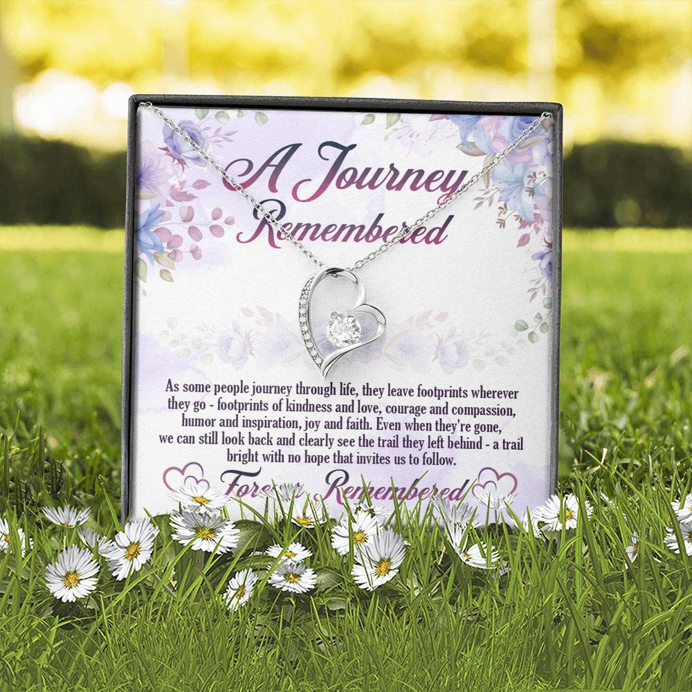 A Journey Remembered As Some People Journey Through Life Husband Memorial Forever Love Heart Pendant Necklace