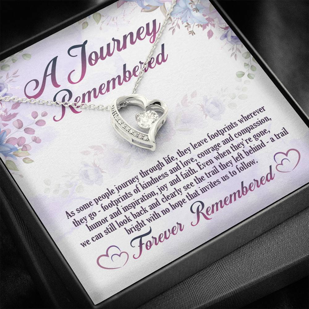 A Journey Remembered As Some People Journey Through Life Husband Memorial Forever Love Heart Pendant Necklace