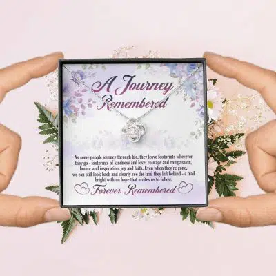 A Journey Remembered As Some People Journey Through Life Husband Memorial Love Knot Necklace