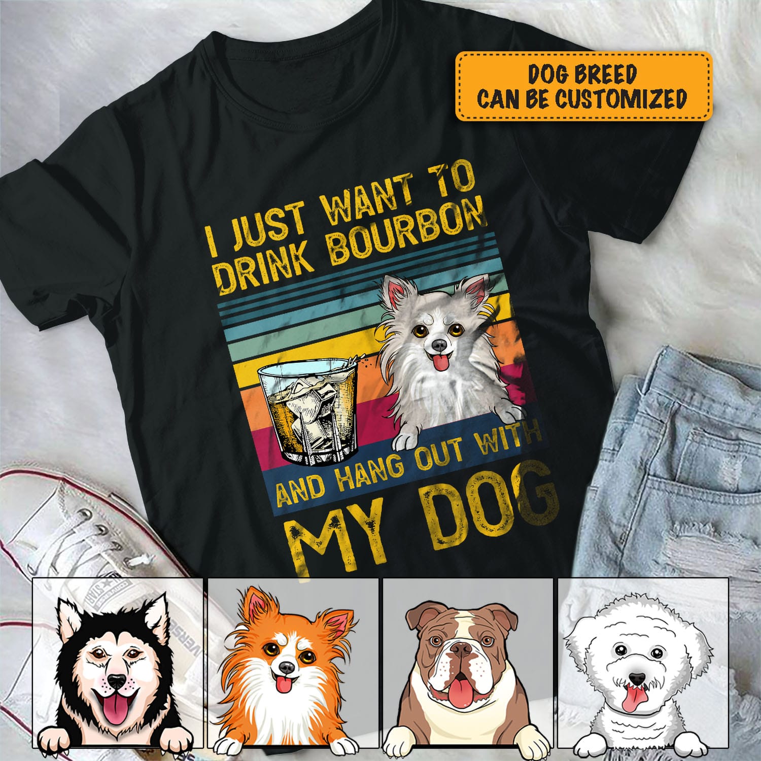 3VT. Just Want To Drink Bourbon Dog shirt mk4