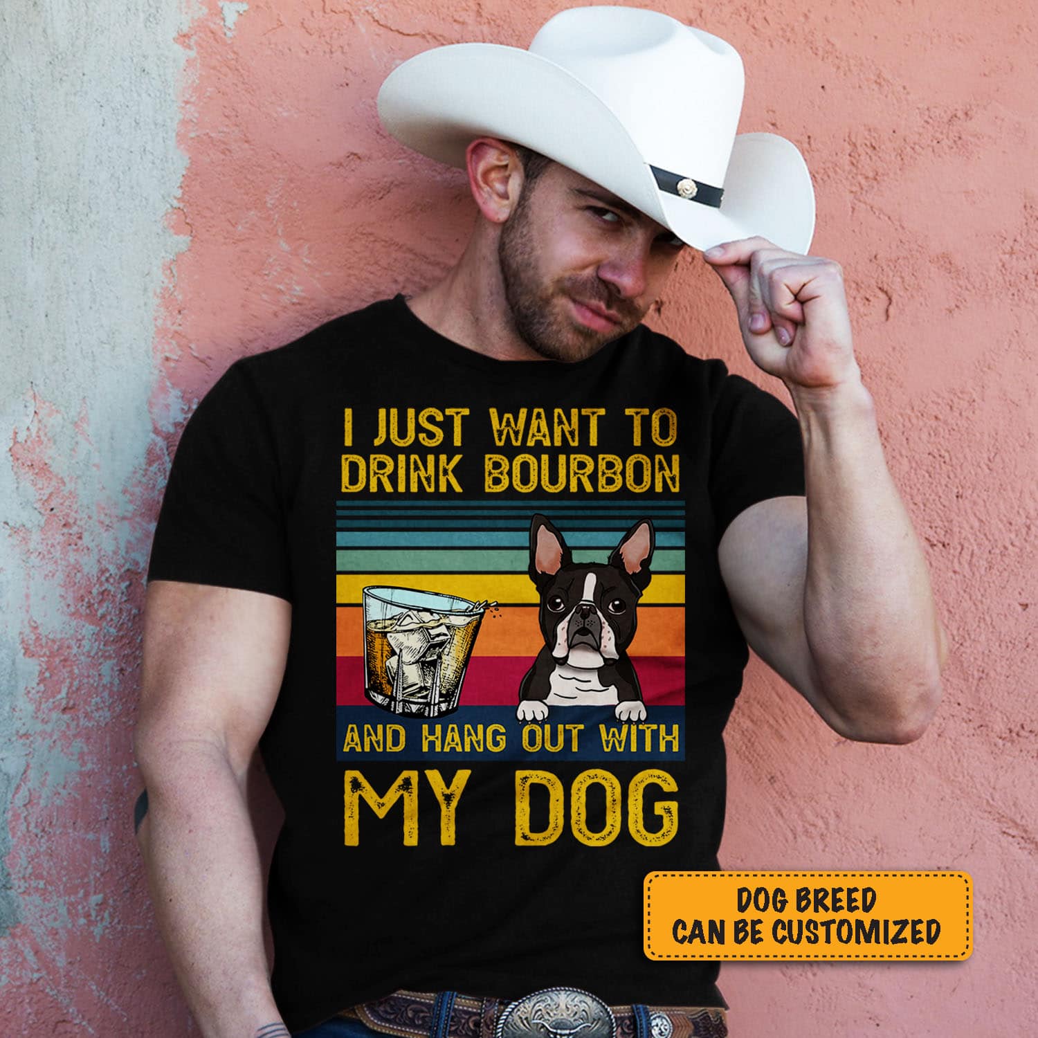 hot cowboy leaning on a wall