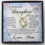 From Mom To My Beautiful Daughter Sometimes It's Hard To Find Words Forever Love Heart Pendant Necklace - Forever Love Necklace (18K Yellow Gold)