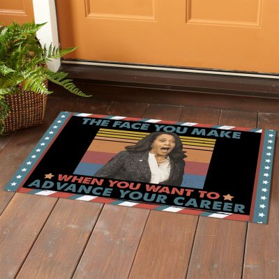 Alternative view of The Face You Make when You Want to Advance Your Career Funny Kamala Meme Vintage Entrance Indoor Outdoor Decorative Doormat