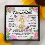 Sometimes It’s Hard to Find Words I Love You Mom Daughter Gift Giraffe Pendant Necklace
